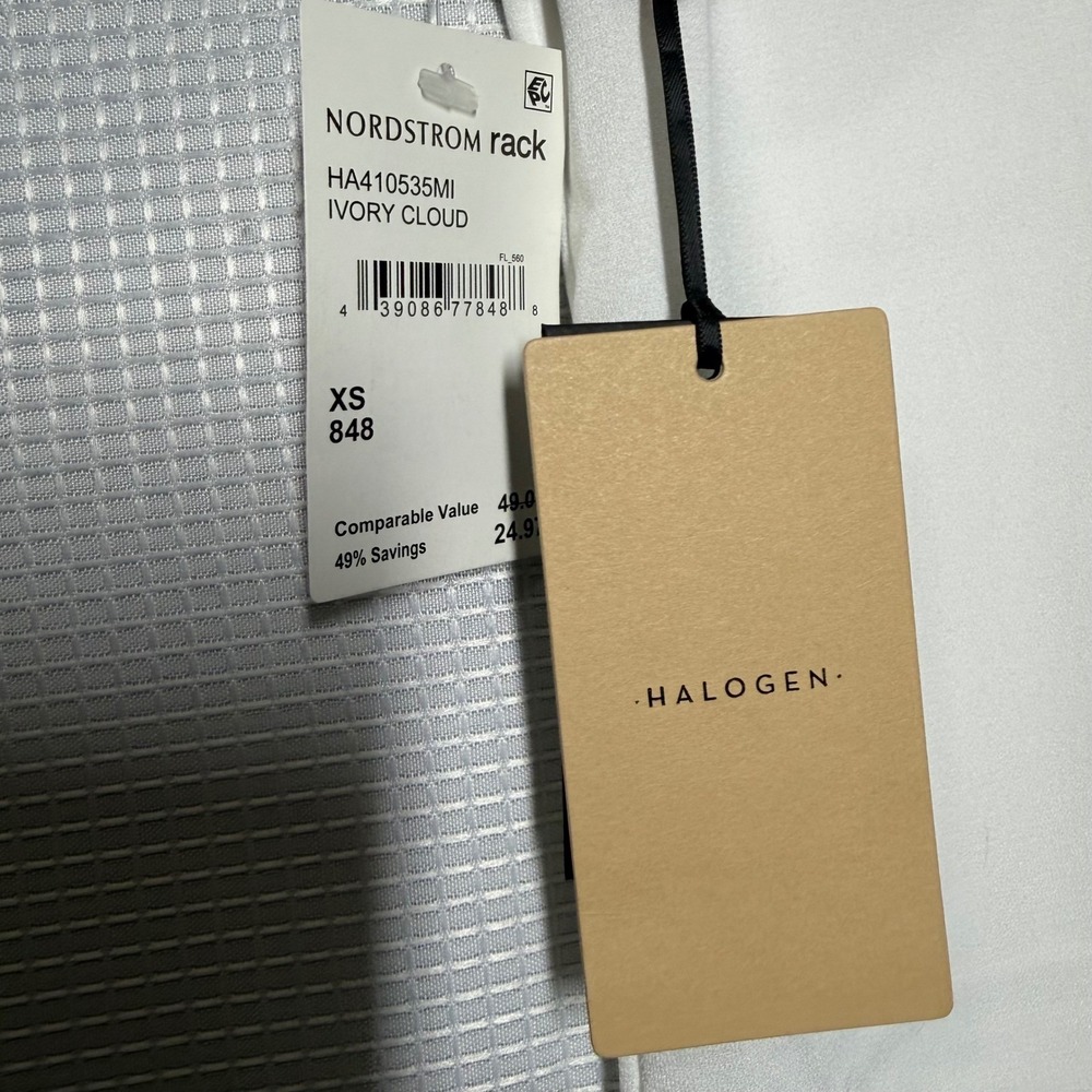 Halogen Cap Sleeve Blouse XS Ivory Cloud Keyhole Back‎ HA410535MI - Picture 3 of 4